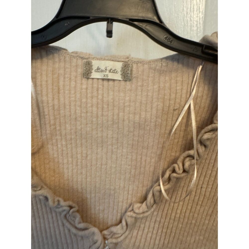 Altar'd State Ruffle Trim Ribbed Knit Cardigan - Picture 3 of 4